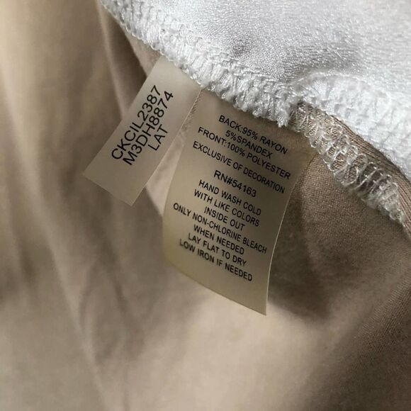 Calvin Klein Cream Tan Mixed-Media Blouse XL - Picture 6 of 9